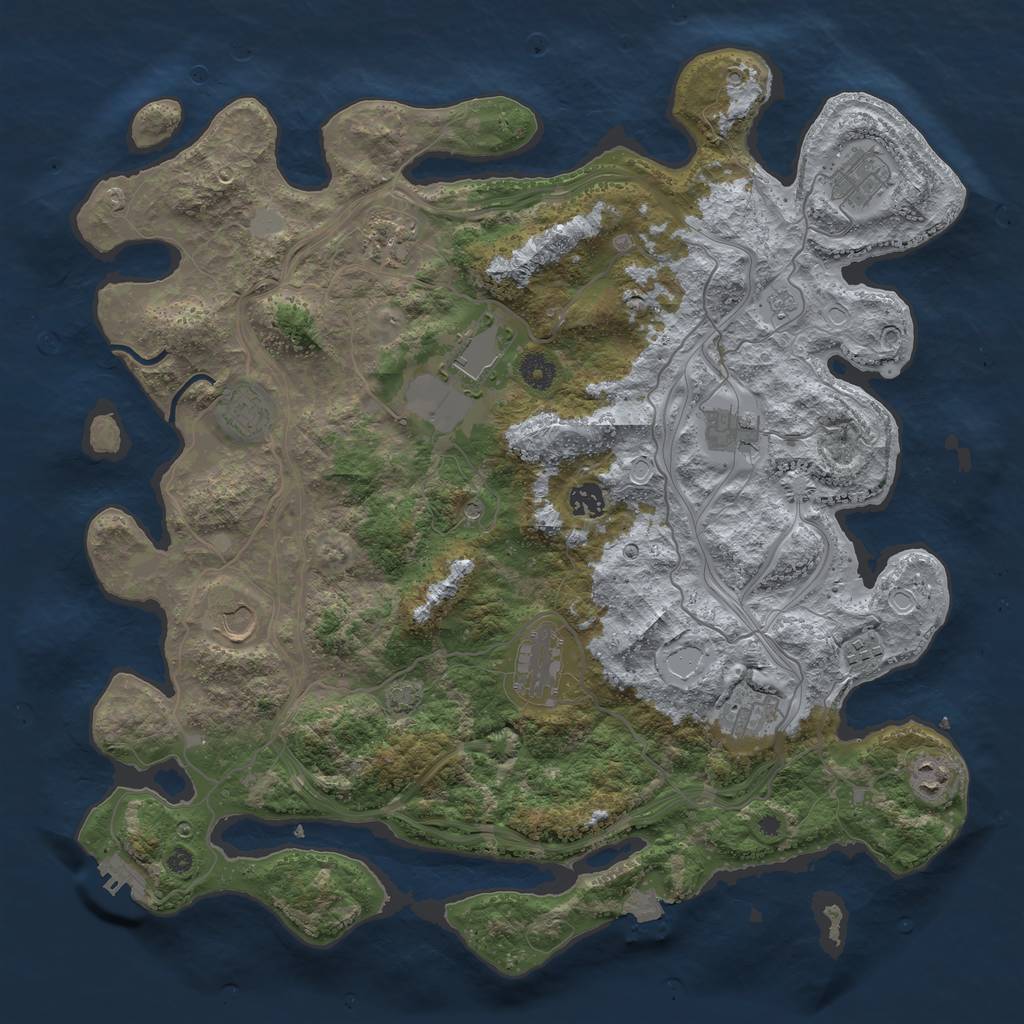 Rust Map: Procedural Map, Size: 4250, Seed: 358580641, 18 Monuments