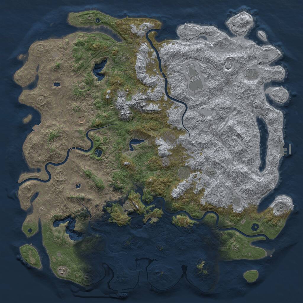 Rust Map: Procedural Map, Size: 6000, Seed: 17390, 17 Monuments