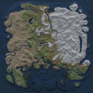 Thumbnail Rust Map: Procedural Map, Size: 6000, Seed: 17390, 17 Monuments