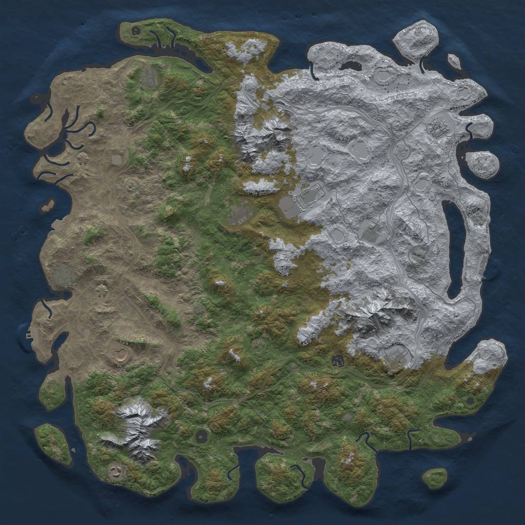 Rust Map: Procedural Map, Size: 6000, Seed: 17390, 19 Monuments