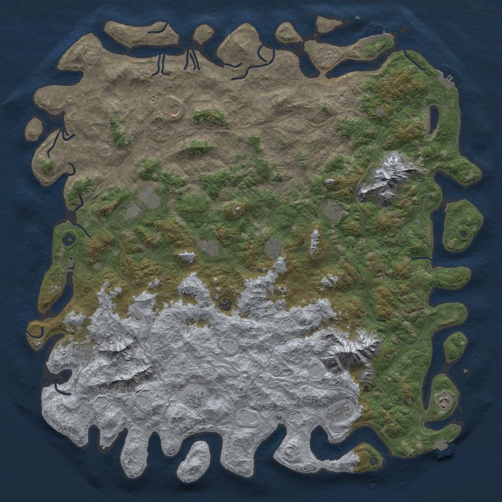 Rust Map: Procedural Map, Size: 6000, Seed: 10052024, 19 Monuments