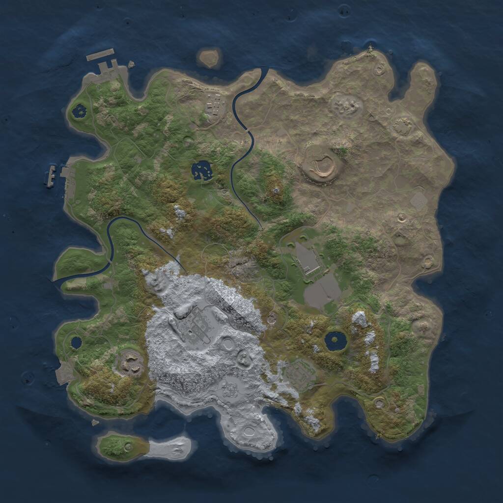 Rust Map: Procedural Map, Size: 3600, Seed: 522024, 13 Monuments