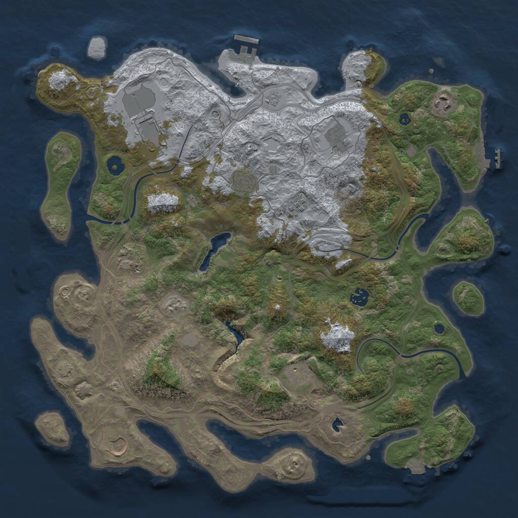Rust Map: Procedural Map, Size: 4250, Seed: 2128505416, 15 Monuments
