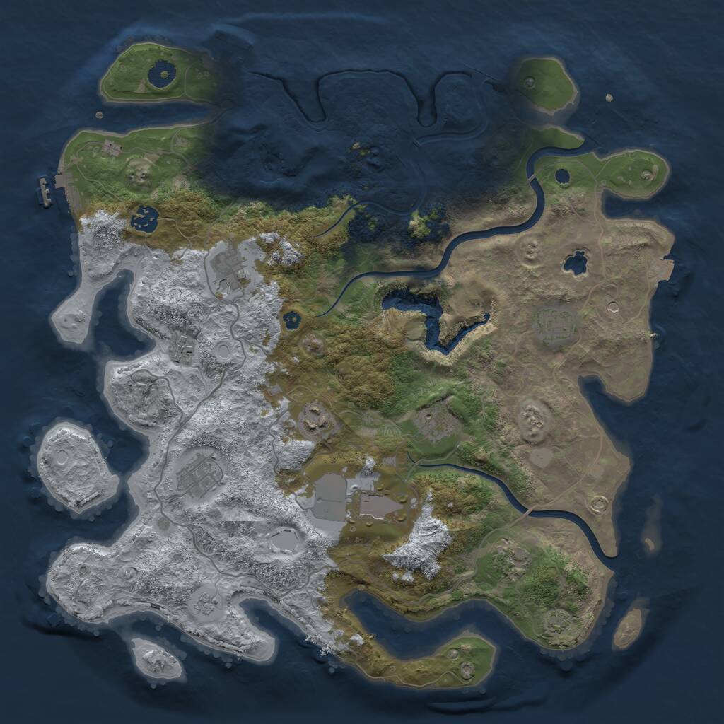 Rust Map: Procedural Map, Size: 4000, Seed: 600237042, 15 Monuments