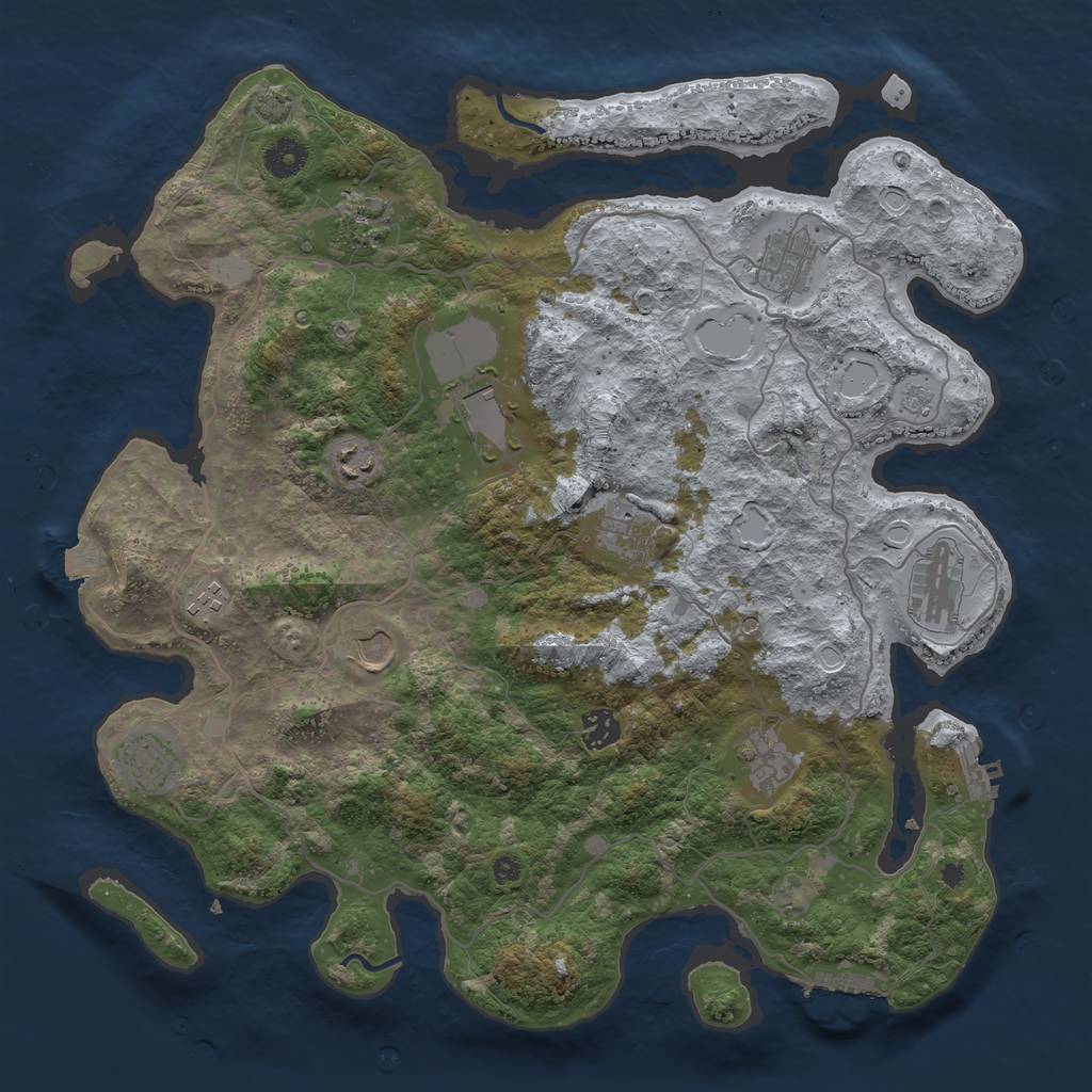 Rust Map: Procedural Map, Size: 4000, Seed: 1872185016, 19 Monuments