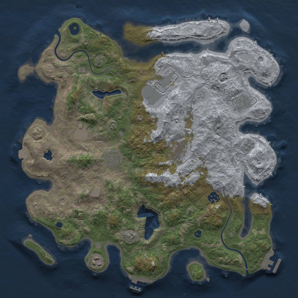 Rust Map: Procedural Map, Size: 4000, Seed: 1872185016, 14 Monuments