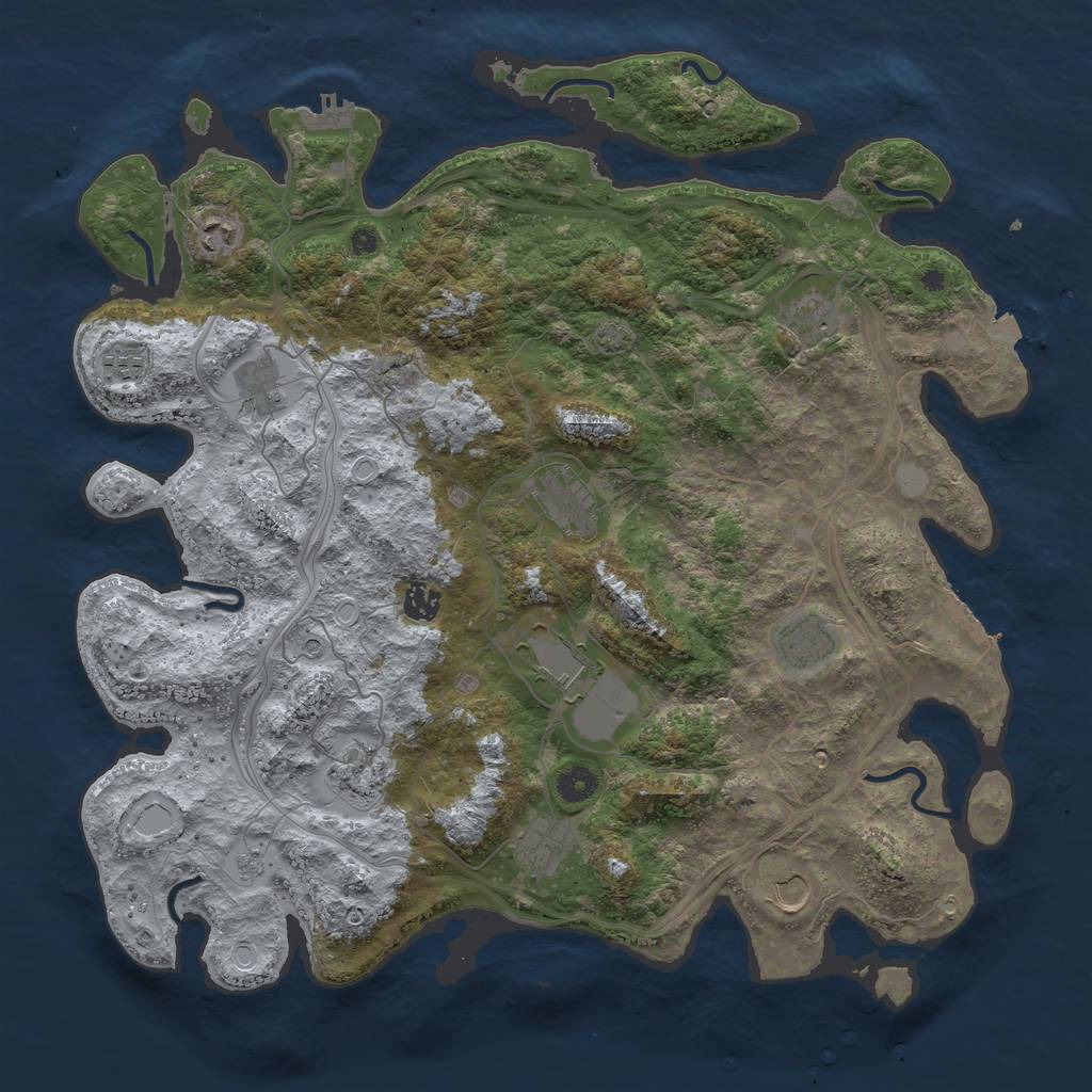 Rust Map: Procedural Map, Size: 4300, Seed: 10835, 19 Monuments