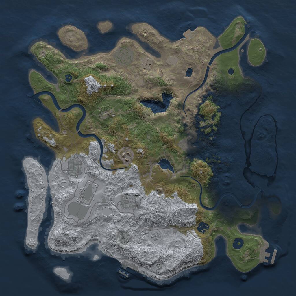 Rust Map: Procedural Map, Size: 4000, Seed: 1422784713, 15 Monuments