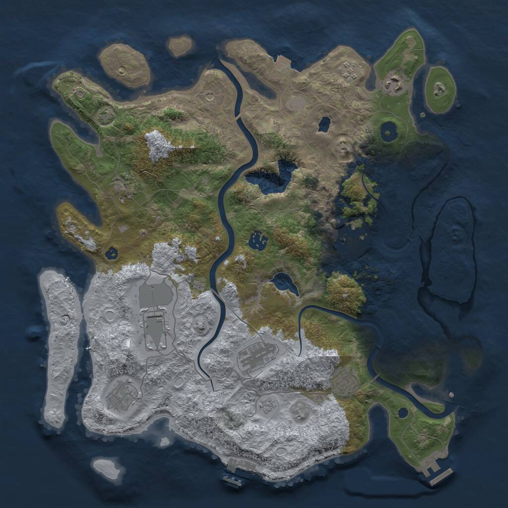 Rust Map: Procedural Map, Size: 4000, Seed: 1422784713, 15 Monuments