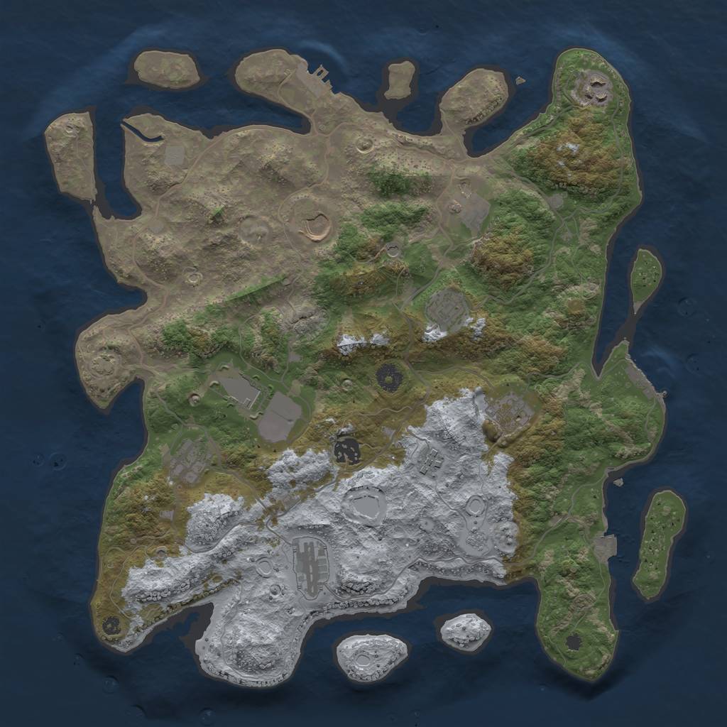 Rust Map: Procedural Map, Size: 4000, Seed: 83836748, 18 Monuments