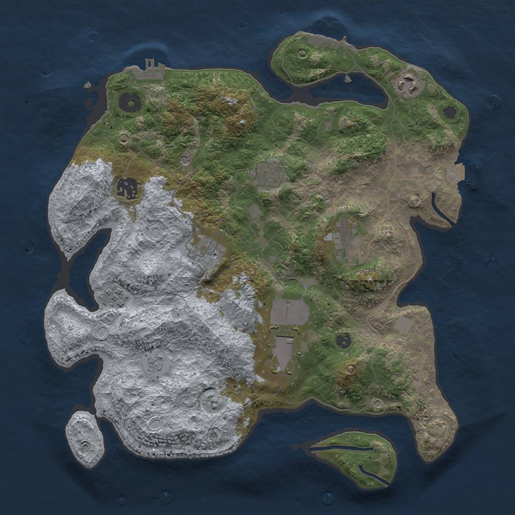 Rust Map: Procedural Map, Size: 3500, Seed: 456346544, 15 Monuments