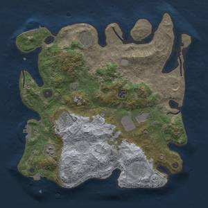 Thumbnail Rust Map: Procedural Map, Size: 3500, Seed: 56453345, 16 Monuments