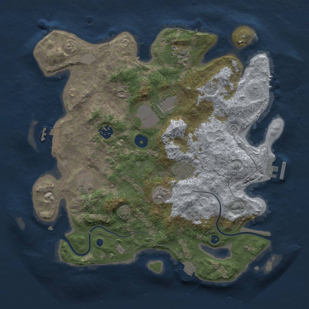 Rust Map: Procedural Map, Size: 3500, Seed: 1715282656, 12 Monuments