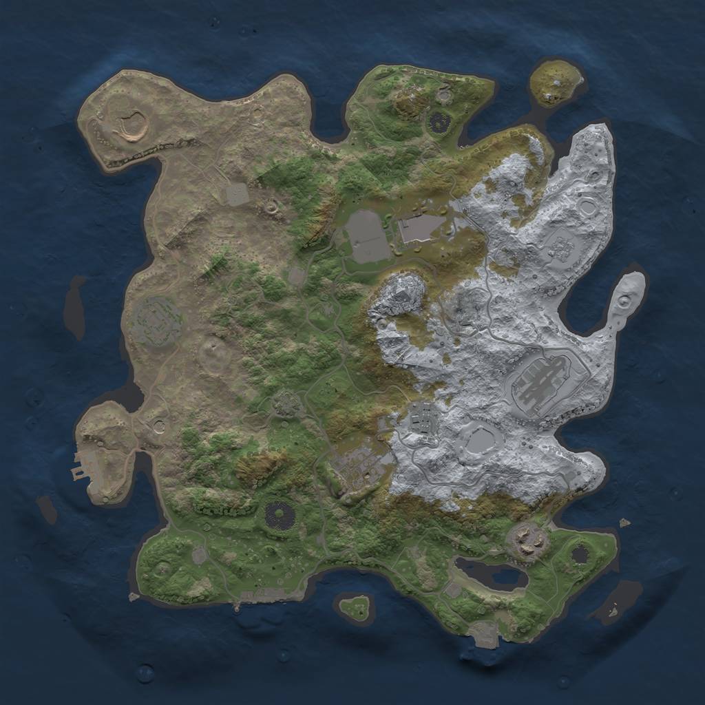 Rust Map: Procedural Map, Size: 3500, Seed: 1715282656, 15 Monuments