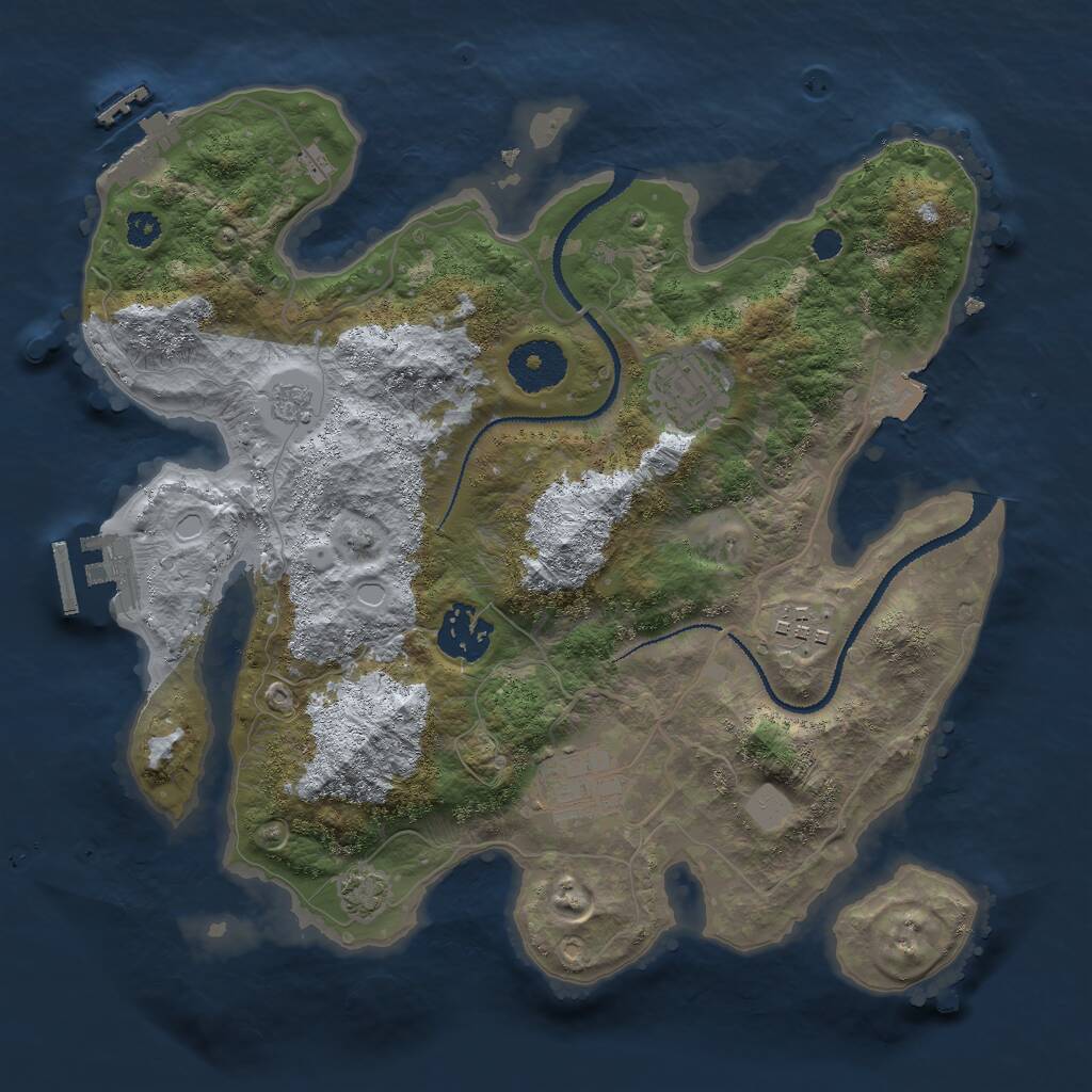 Rust Map: Procedural Map, Size: 3000, Seed: 10186, 9 Monuments