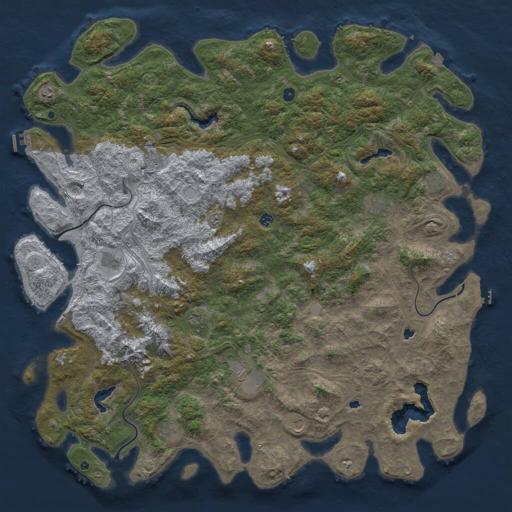 Rust Map: Procedural Map, Size: 6000, Seed: 199312701, 17 Monuments