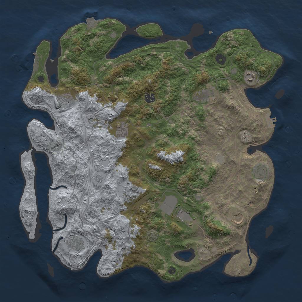 Rust Map: Procedural Map, Size: 4250, Seed: 2005767278, 19 Monuments