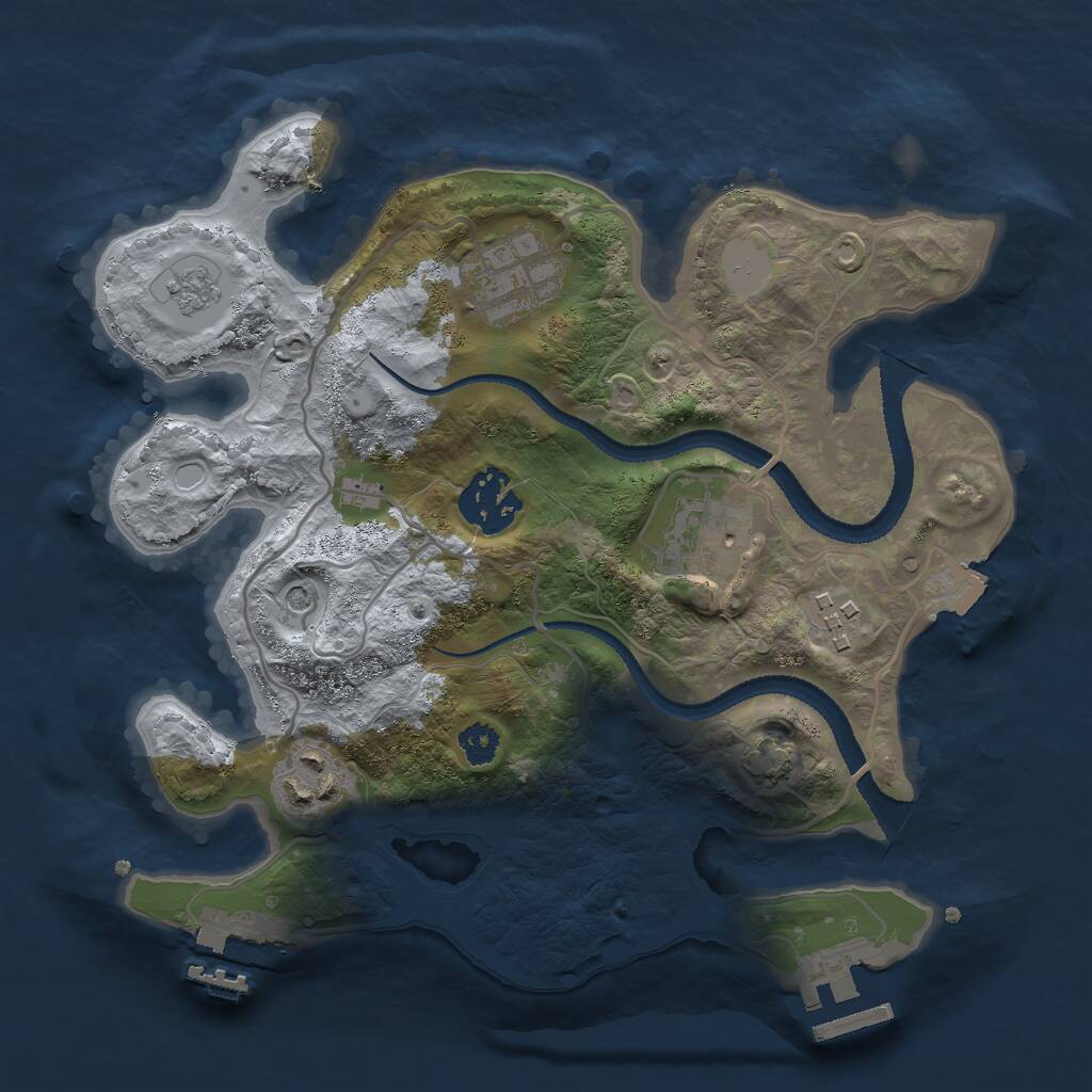 Rust Map: Procedural Map, Size: 2693, Seed: 42042069, 11 Monuments