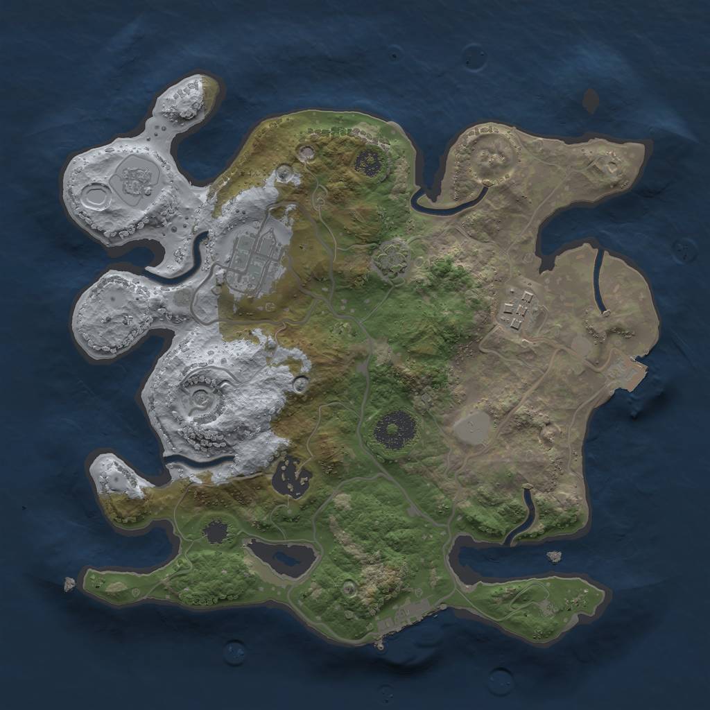 Rust Map: Procedural Map, Size: 2693, Seed: 42042069, 10 Monuments