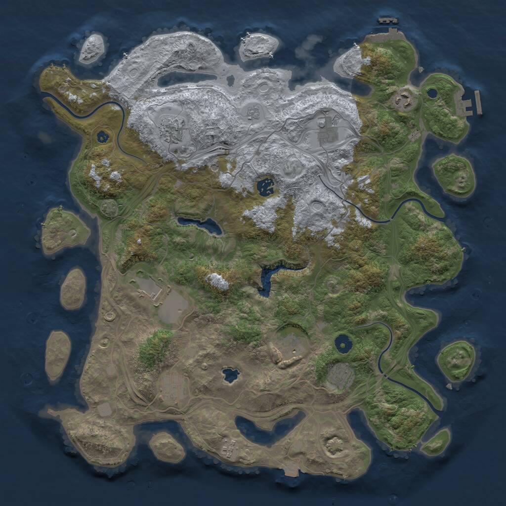 Rust Map: Procedural Map, Size: 4251, Seed: 76182, 15 Monuments