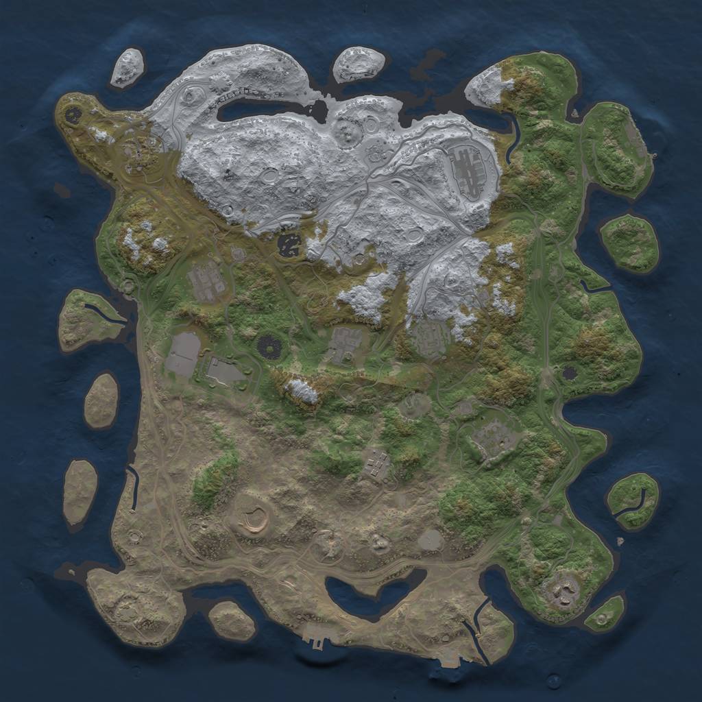 Rust Map: Procedural Map, Size: 4251, Seed: 76182, 19 Monuments