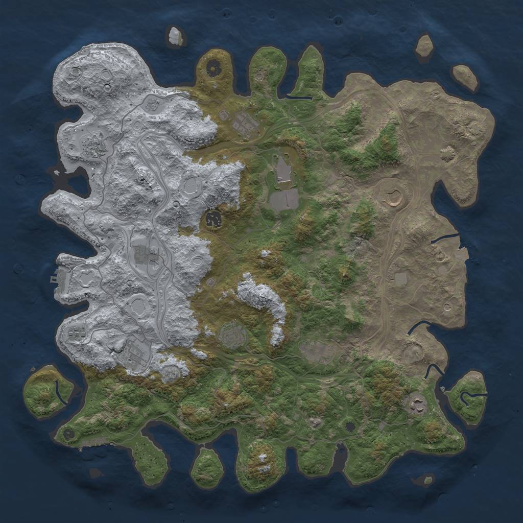 Rust Map: Procedural Map, Size: 4750, Seed: 1326182217, 19 Monuments