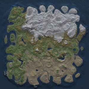 Thumbnail Rust Map: Procedural Map, Size: 5000, Seed: 428012812, 17 Monuments