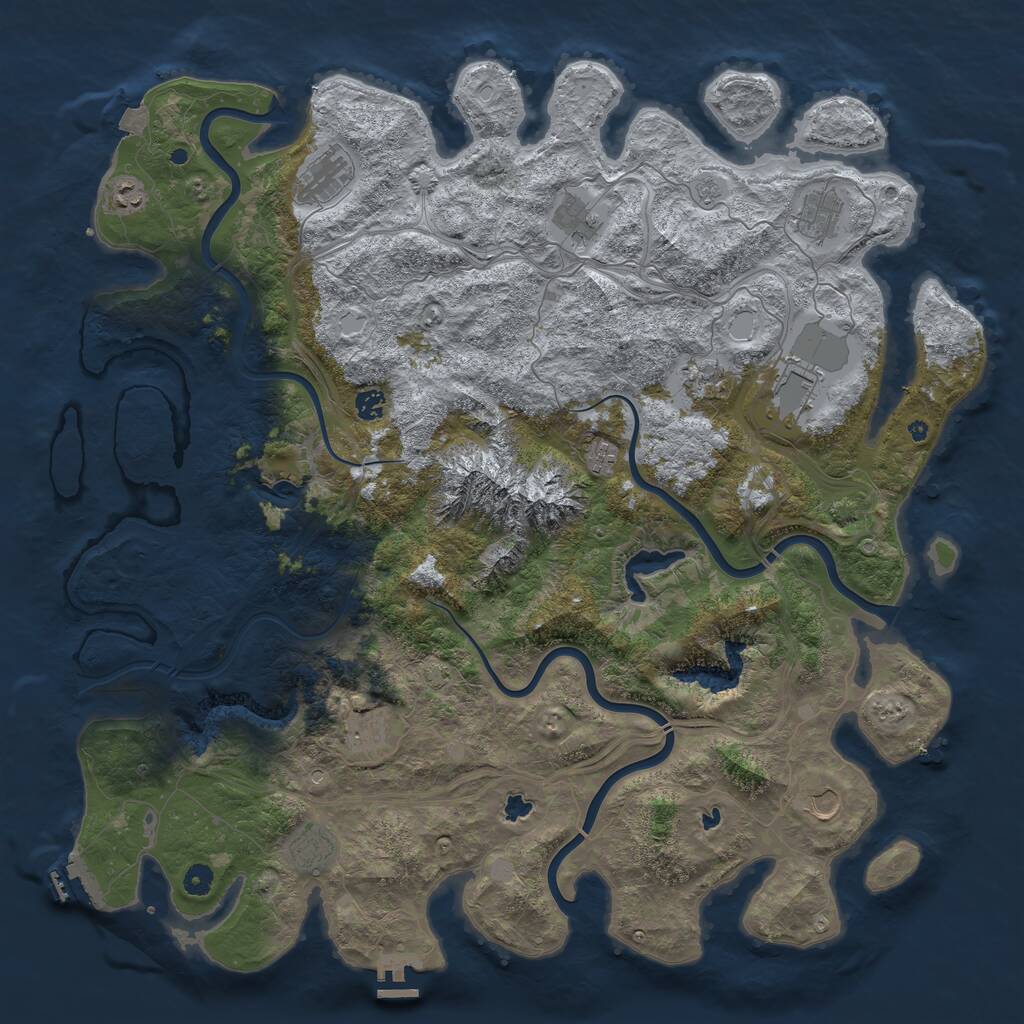 Rust Map: Procedural Map, Size: 5000, Seed: 428012812, 17 Monuments