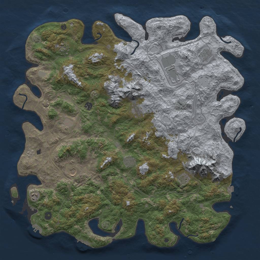 Rust Map: Procedural Map, Size: 5000, Seed: 8594738, 19 Monuments