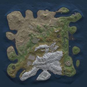 Thumbnail Rust Map: Procedural Map, Size: 3500, Seed: 1645358875, 16 Monuments