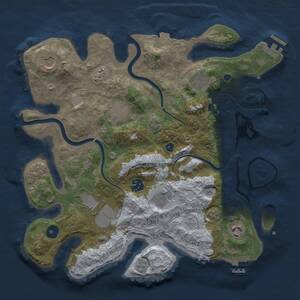 Thumbnail Rust Map: Procedural Map, Size: 3500, Seed: 1645358875, 14 Monuments