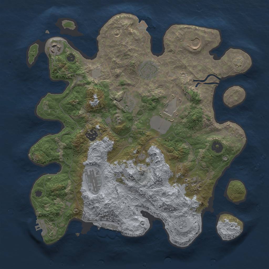 Rust Map: Procedural Map, Size: 3500, Seed: 237209369, 15 Monuments