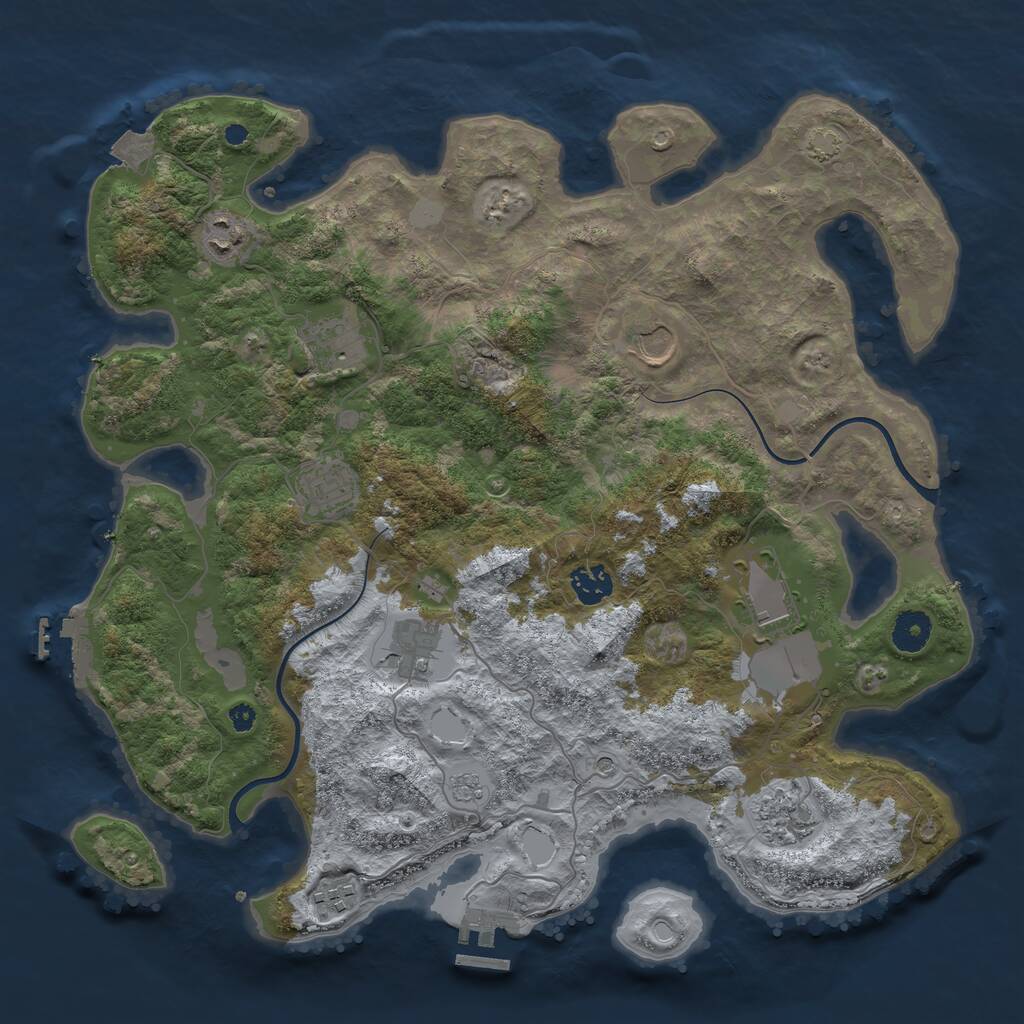 Rust Map: Procedural Map, Size: 3800, Seed: 24087639, 15 Monuments