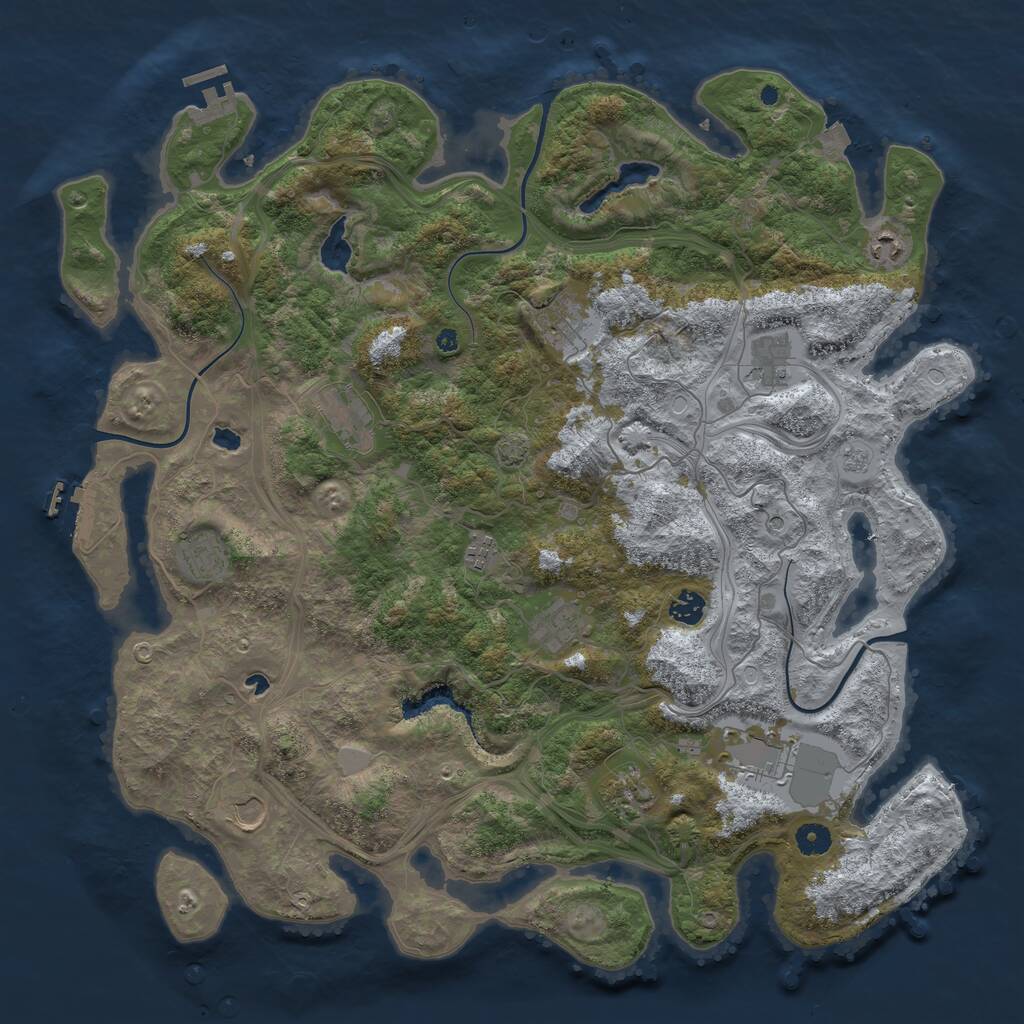 Rust Map: Procedural Map, Size: 4500, Seed: 17364507, 17 Monuments