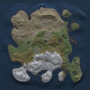 Thumbnail Rust Map: Procedural Map, Size: 3000, Seed: 909245948, 11 Monuments