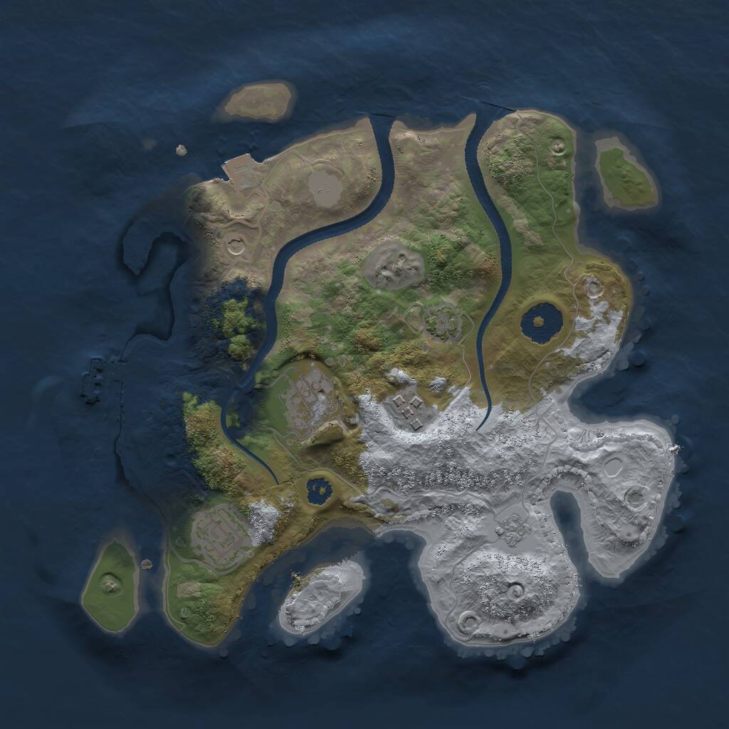 Rust Map: Procedural Map, Size: 2750, Seed: 1473924808, 8 Monuments