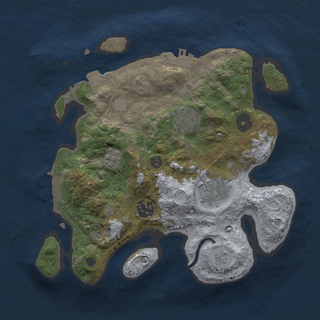 Rust Map: Procedural Map, Size: 2750, Seed: 1473924808, 11 Monuments