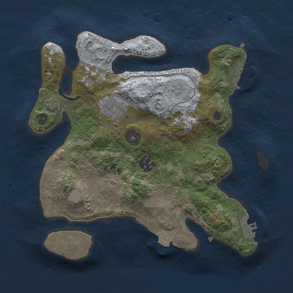 Rust Map: Procedural Map, Size: 2750, Seed: 1548245, 9 Monuments