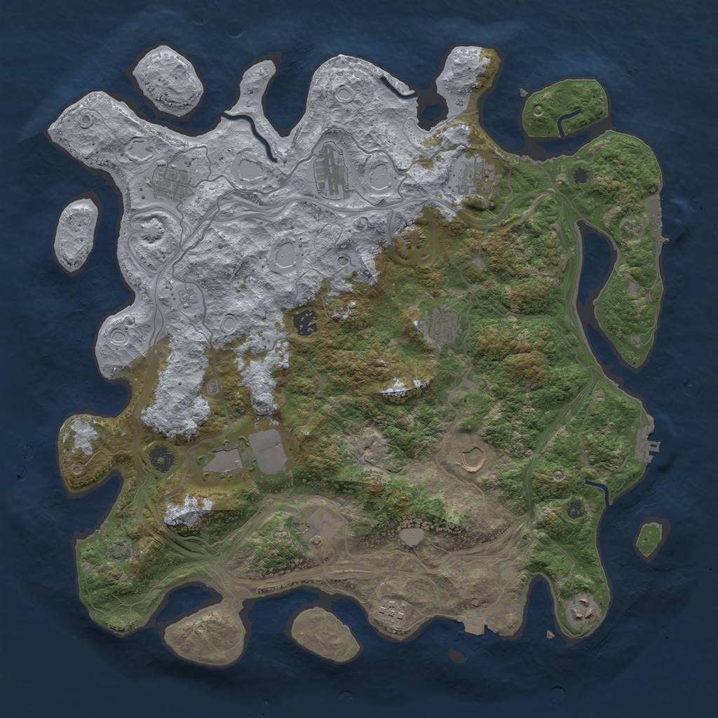 Rust Map: Procedural Map, Size: 4250, Seed: 1880646942, 18 Monuments