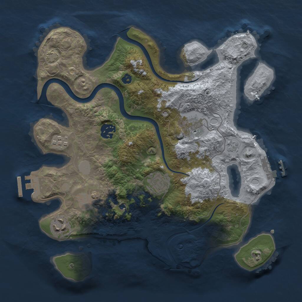 Rust Map: Procedural Map, Size: 3000, Seed: 611332, 12 Monuments