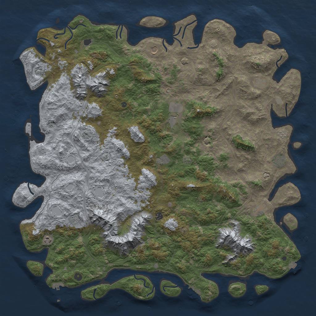 Rust Map: Procedural Map, Size: 6000, Seed: 1048696034, 19 Monuments