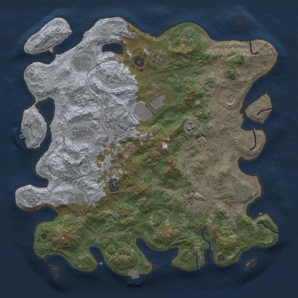 Rust Map: Procedural Map, Size: 4250, Seed: 2052024, 18 Monuments