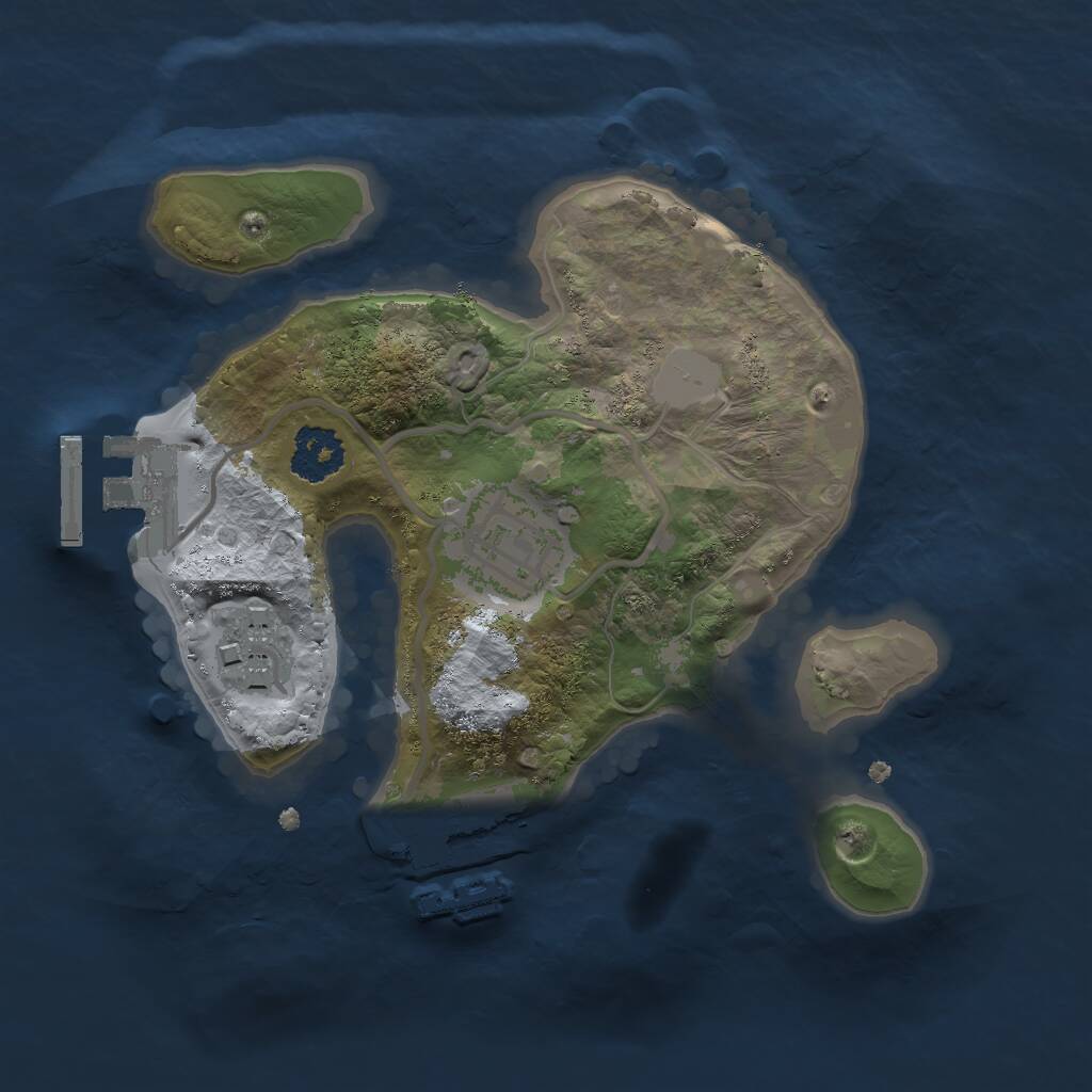 Rust Map: Procedural Map, Size: 2000, Seed: 246373590, 5 Monuments