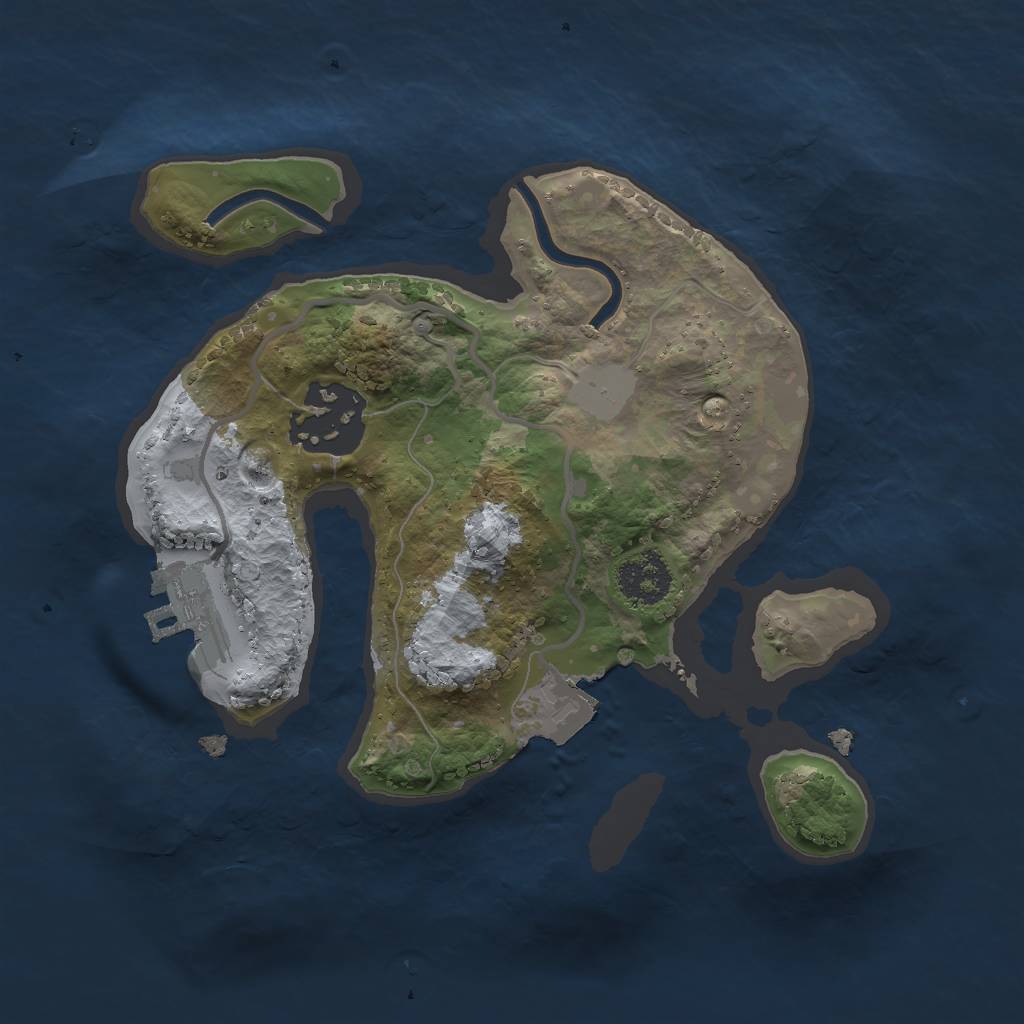 Rust Map: Procedural Map, Size: 2000, Seed: 246373590, 5 Monuments