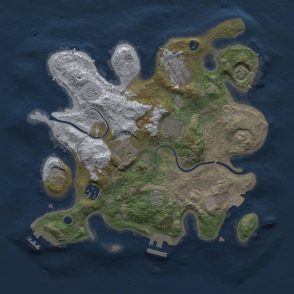 Rust Map: Procedural Map, Size: 3000, Seed: 60710196, 10 Monuments