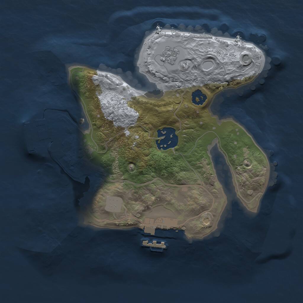 Rust Map: Procedural Map, Size: 2000, Seed: 1125899720, 5 Monuments