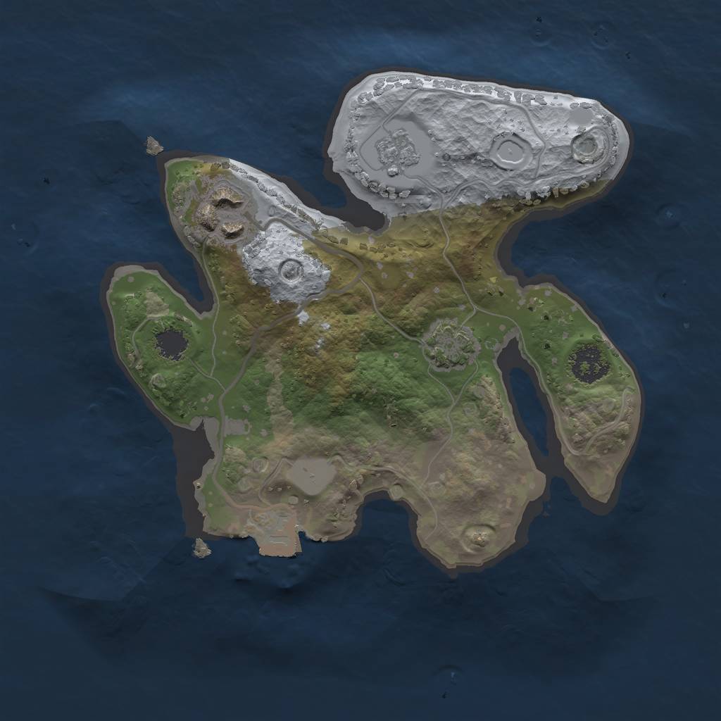 Rust Map: Procedural Map, Size: 2000, Seed: 1125899720, 6 Monuments