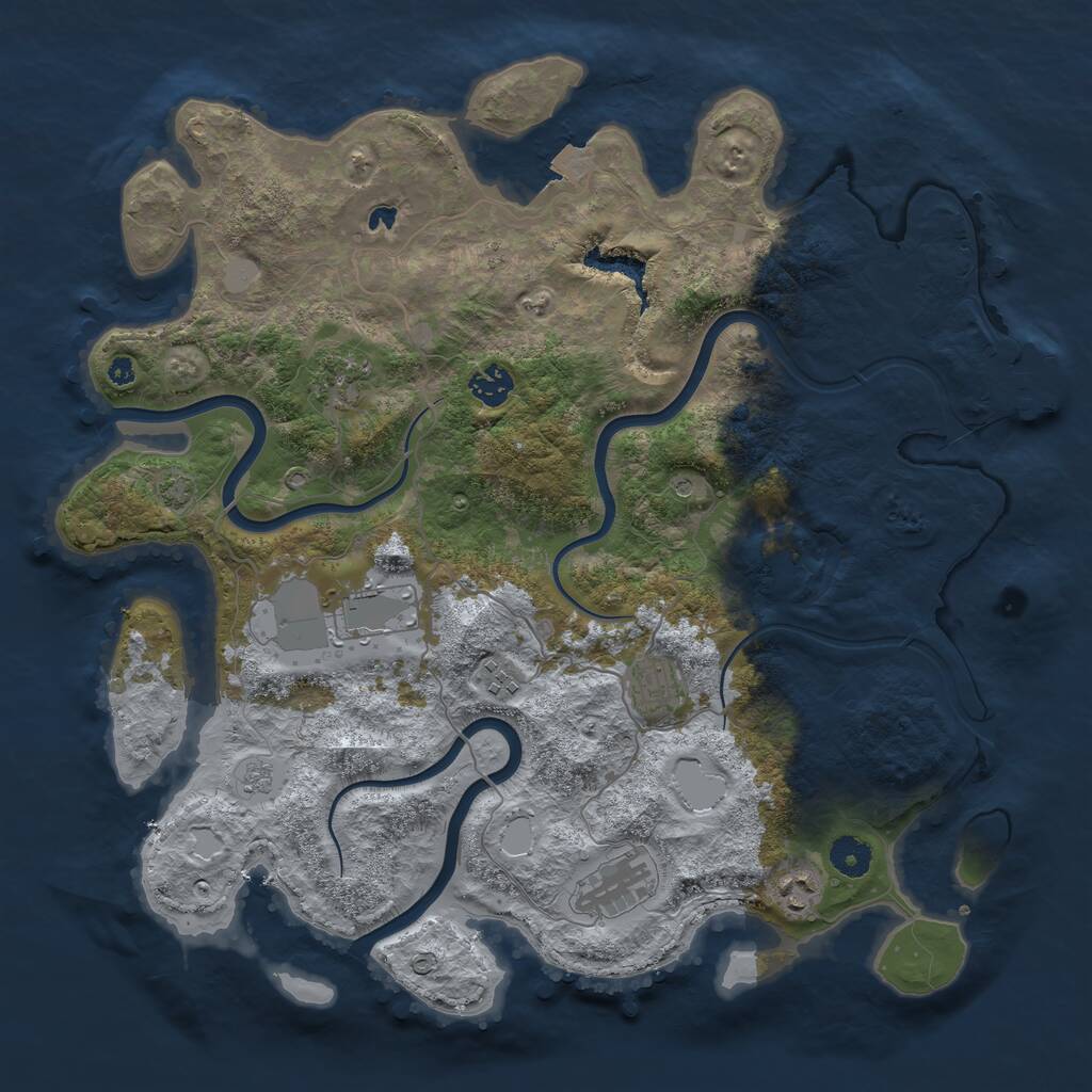 Rust Map: Procedural Map, Size: 4000, Seed: 1661219710, 12 Monuments