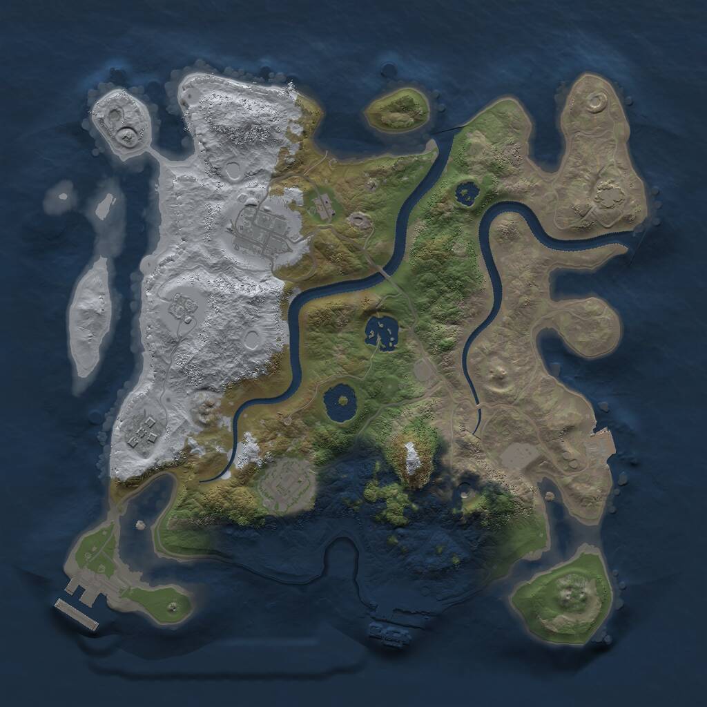 Rust Map: Procedural Map, Size: 3000, Seed: 467956917, 10 Monuments