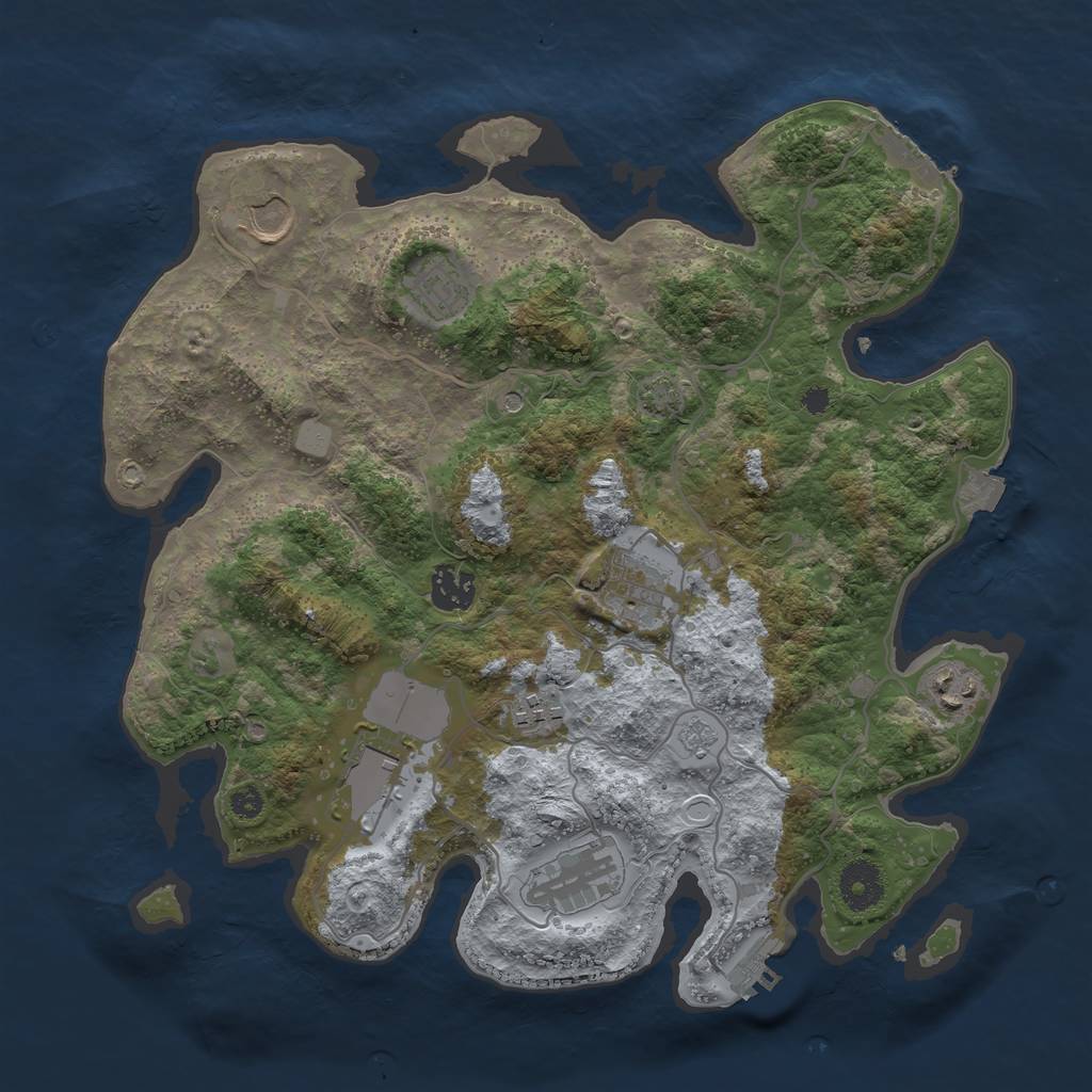 Rust Map: Procedural Map, Size: 3500, Seed: 923915335, 16 Monuments